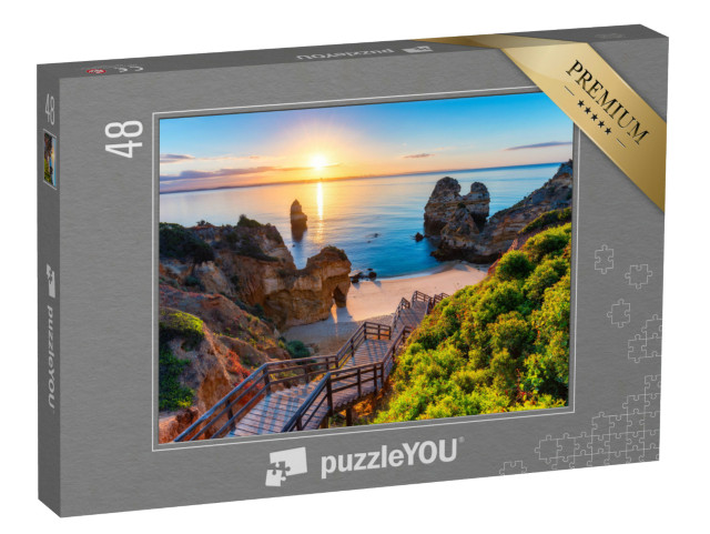 puzzle 48 dílků „Praia do Camilo, modrá pláž v Algarve, Portugalsko“