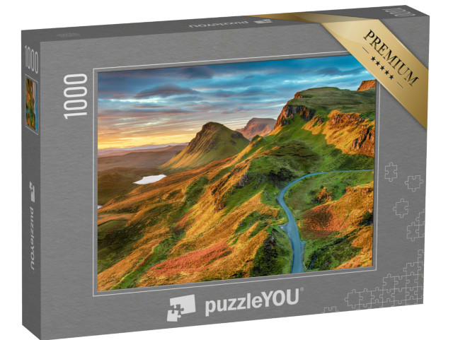 puzzle „Skalní útvary v Quiraingu, ostrov Skye, Skotsko“
