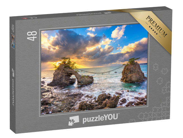 puzzle 48 dílků „Skály Hatago-Iwa při západu slunce, Japonsko“