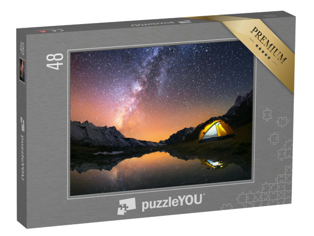 puzzle 48 dílků „Táboření pod hvězdnou oblohou Nepálu“