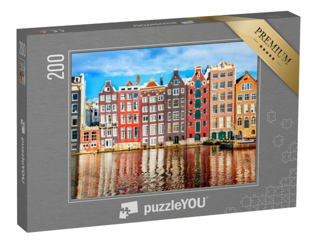 puzzle 200 dílků „Taneční domy v Amsterdamu, Holandsko“
