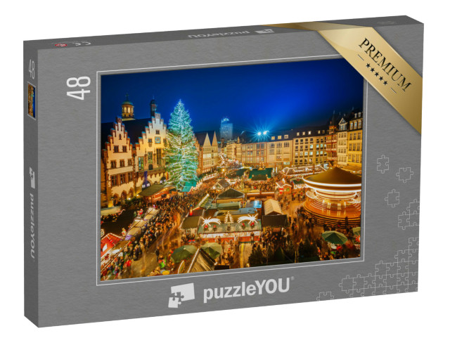 puzzle 48 dílků „Tradiční vánoční trh ve Frankfurtu nad Mohanem, Německo“