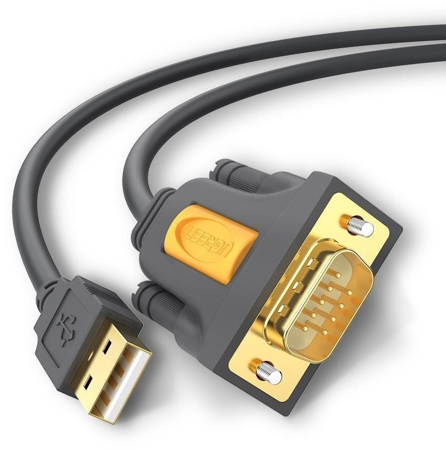 UGREEN USB 2.0 to RS-232 COM Port DB9 (M) Adapter Cable Black 1m