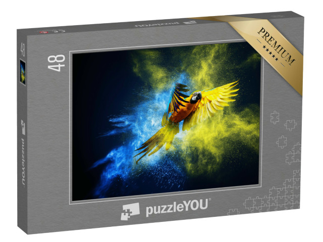 puzzle 48 dílků „Umělecky ztvárněné, létající makak“