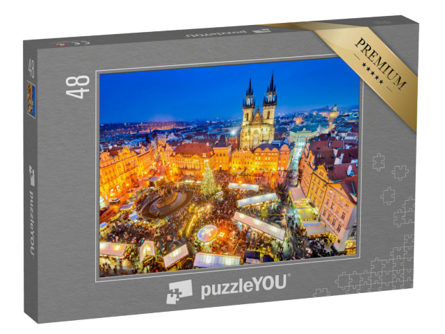 puzzle 48 dílků „Vánoční trhy v Praze, Česká republika“
