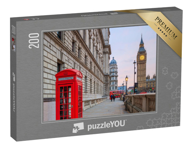 puzzle 200 dílků „Večerní panorama Londýna s Big Benem a budovou parlamentu, Anglie“