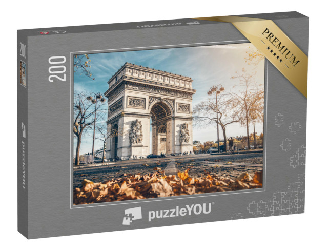 puzzle 200 dílků „Vítězný oblouk, podzimní Paříž, Francie“