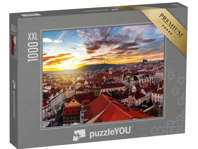 puzzle 1000 dílků XXL „Východ slunce nad Prahou, Česká republika“