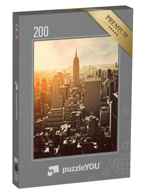 puzzle 200 dílků „Západ slunce na Manhattanu, New York, USA“