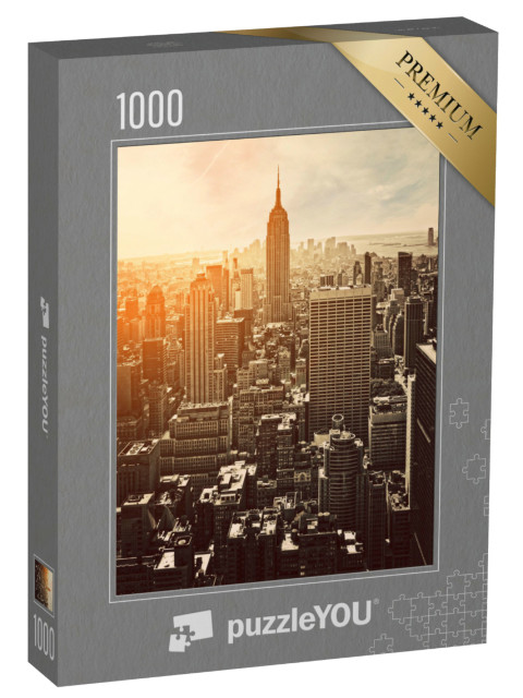 puzzle 1000 dílků „Západ slunce na Manhattanu, New York, USA“