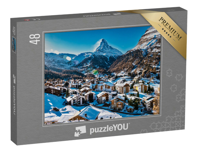 puzzle 48 dílků „Zermatt a Matterhorn, Švýcarsko“