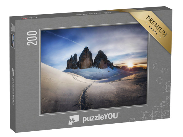 puzzle 200 dílků „Zimní ráno na Třech vrcholech, Dolomity, Itálie“