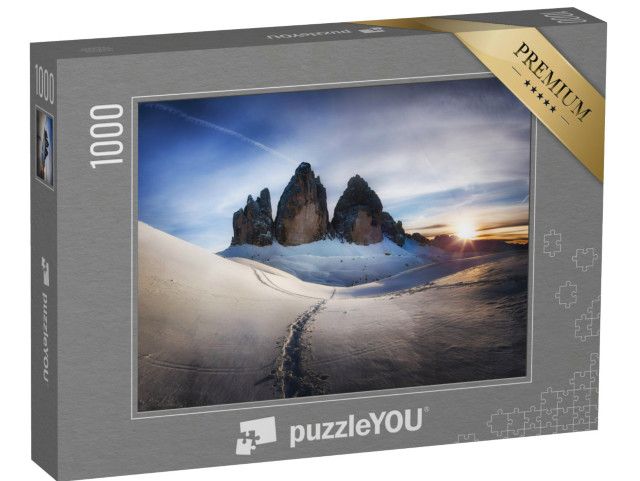 puzzle „Zimní ráno na Třech vrcholech, Dolomity, Itálie“