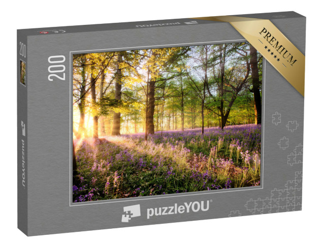puzzle 200 dílků „Zvonky v lese při východu slunce“