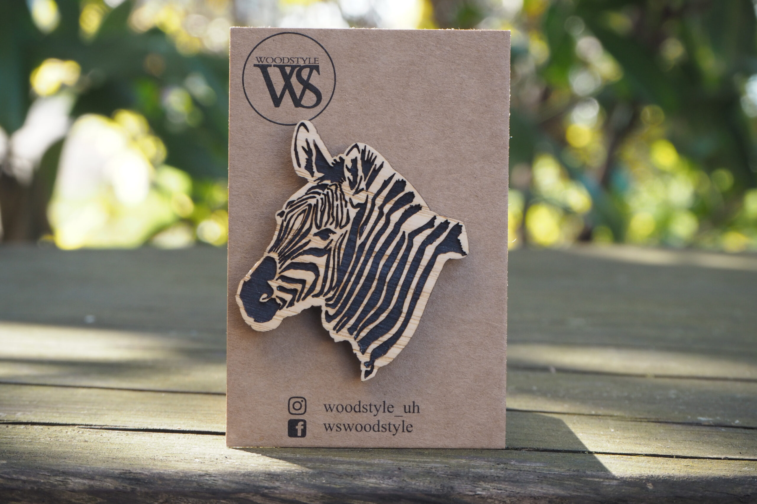 Wood Style Brož Zebra