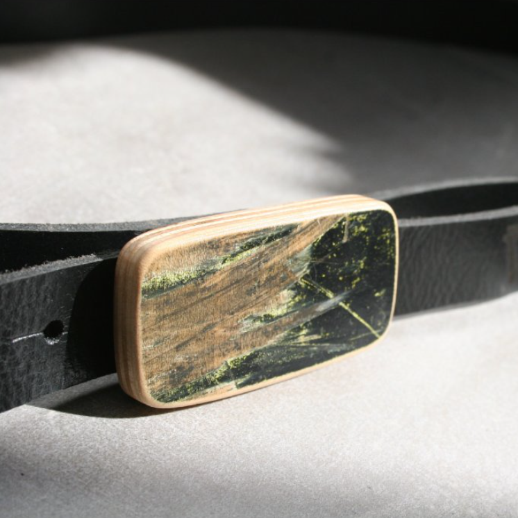 Wood Style Opasek Skejt Slim Obvod pasu: 90, Barva kůže: Hnědá