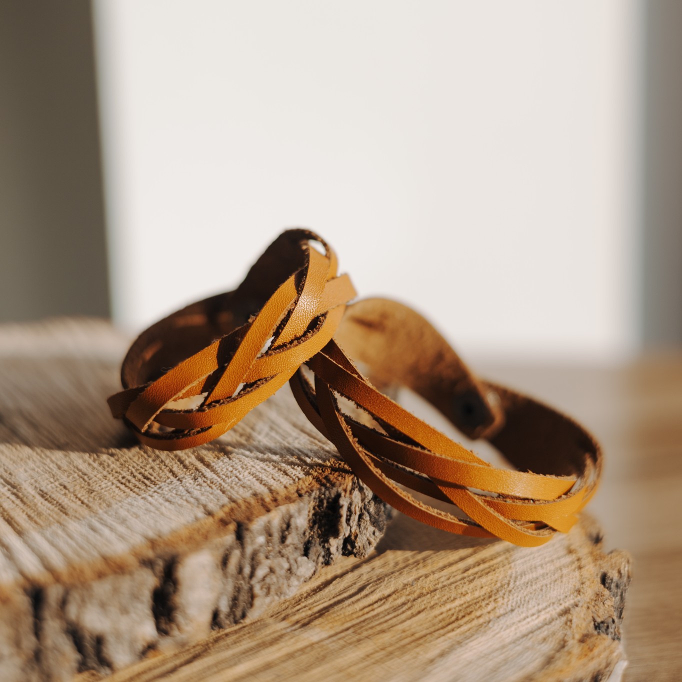 Wood Style Proplétaný náramek - caramel Velikost náramku: XL