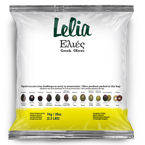 Lelia černé olivy Kalamata bez pecky 1kg