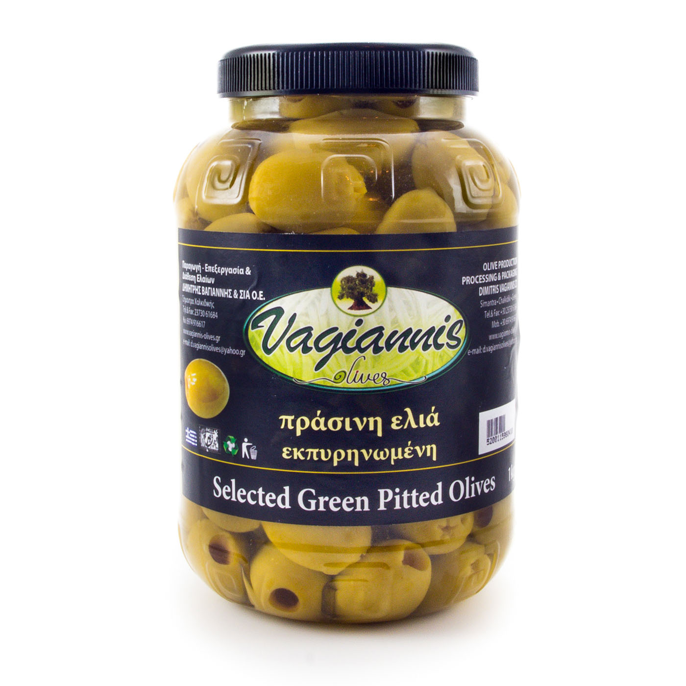 Nikolopoulos Estate Nikolos zelené olivy bez pecky (Pitted) Mamouth 1kg - Obrázek 3