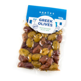 Hermes marinované černé a zelené olivy bez pecky vakuum 150g