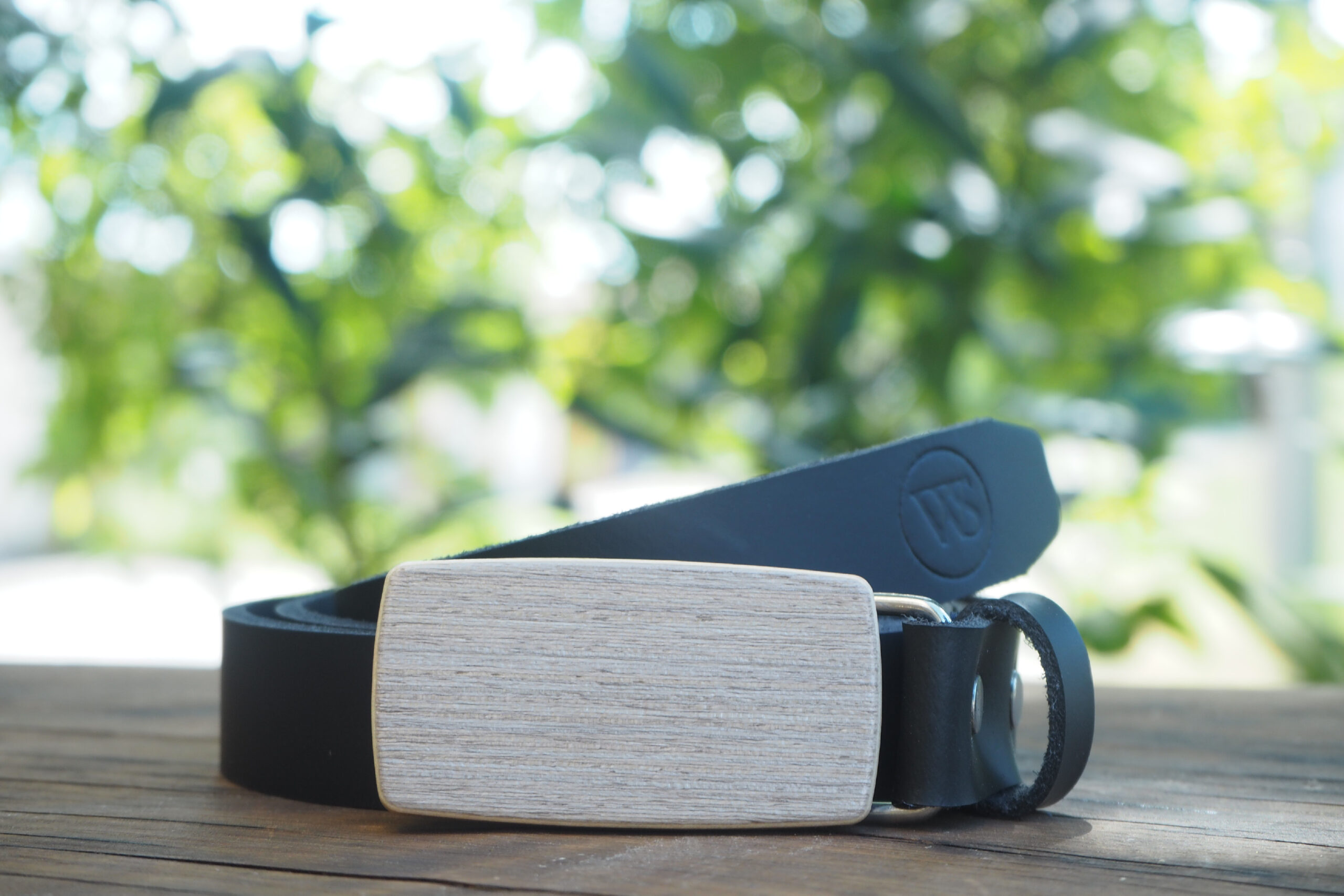 Wood Style Opasek Slim Šedé hedvábí Obvod pasu: 110, Barva kůže: Černá