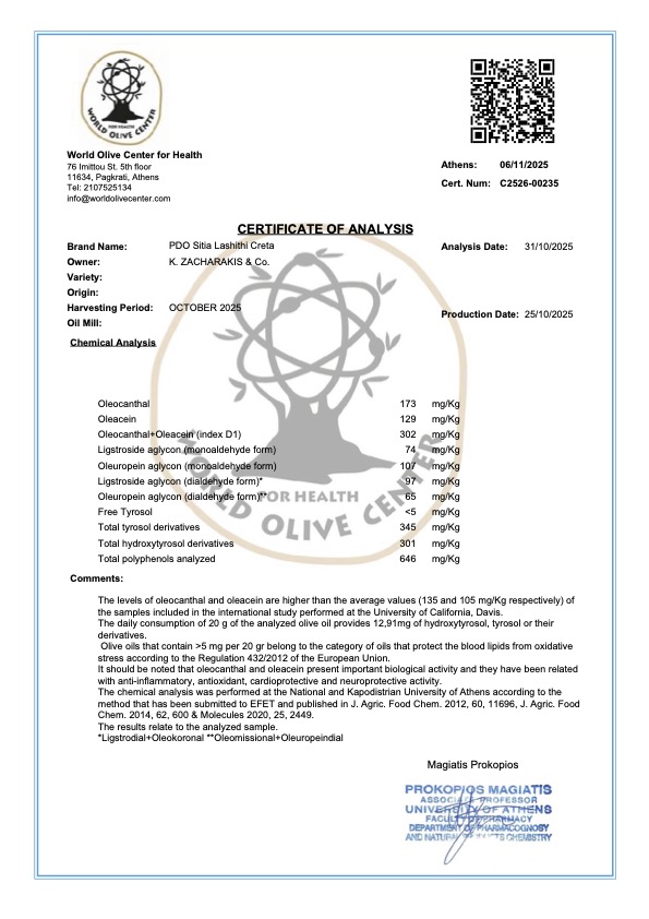 Sitia PREMIUM GOLD SITIA Kréta PREMIUM GOLD 0,2 Extra panenský olivový olej 1 l – sklo - Obrázek 2