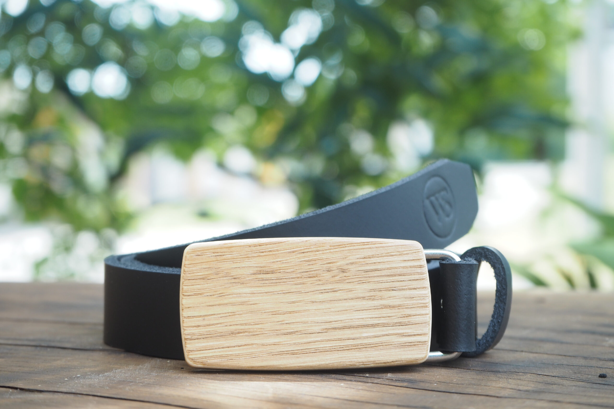 Wood Style Opasek Slim Dub Obvod pasu: 115, Barva kůže: Černá