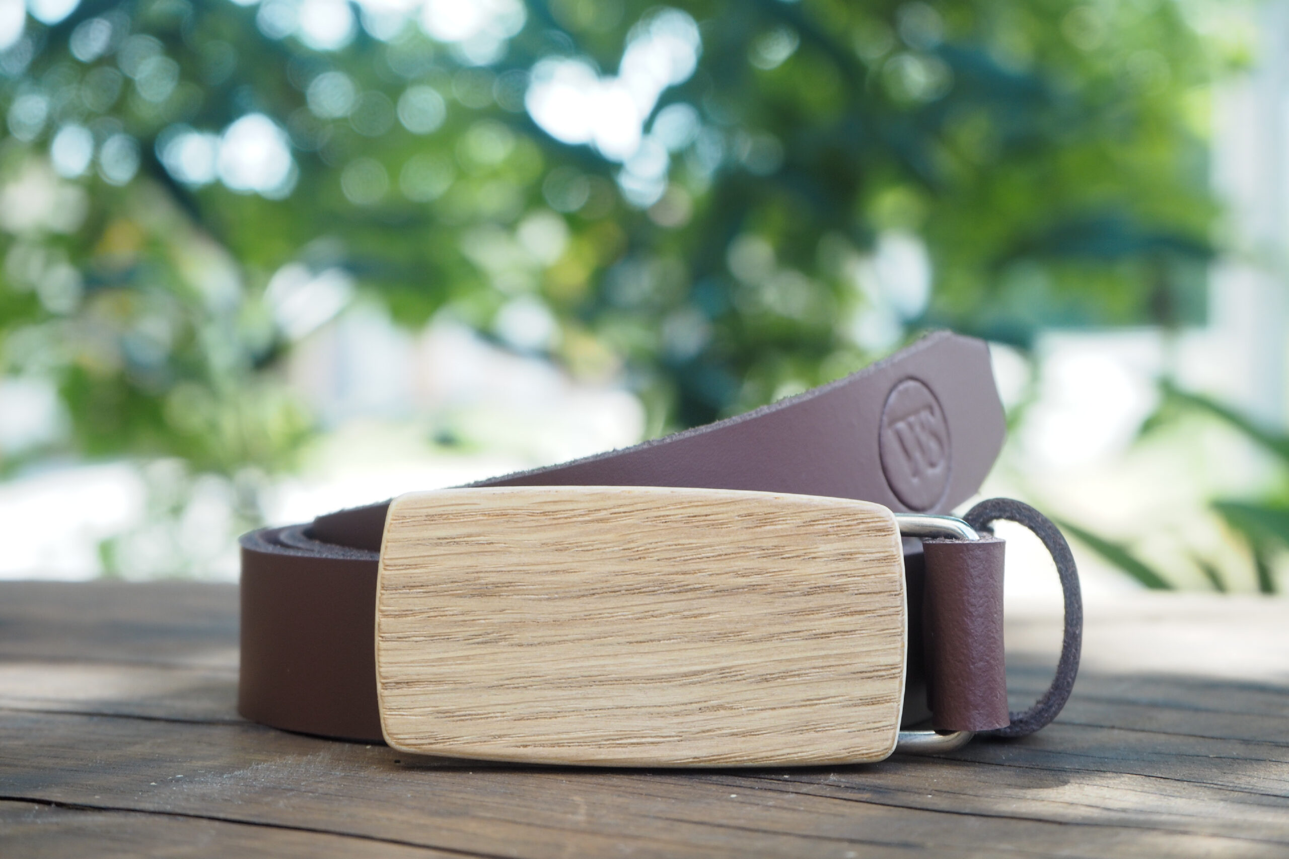 Wood Style Opasek Slim Dub Obvod pasu: 75, Barva kůže: Hnědá