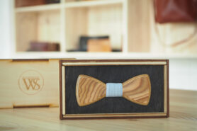 Wood Style Motýlek Mini Kořenice Barva středu: Modrá se vzorem