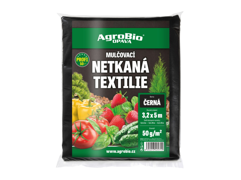 AgroBio Černá netkaná textilie Profi 50 g/m2 3,2x5 m