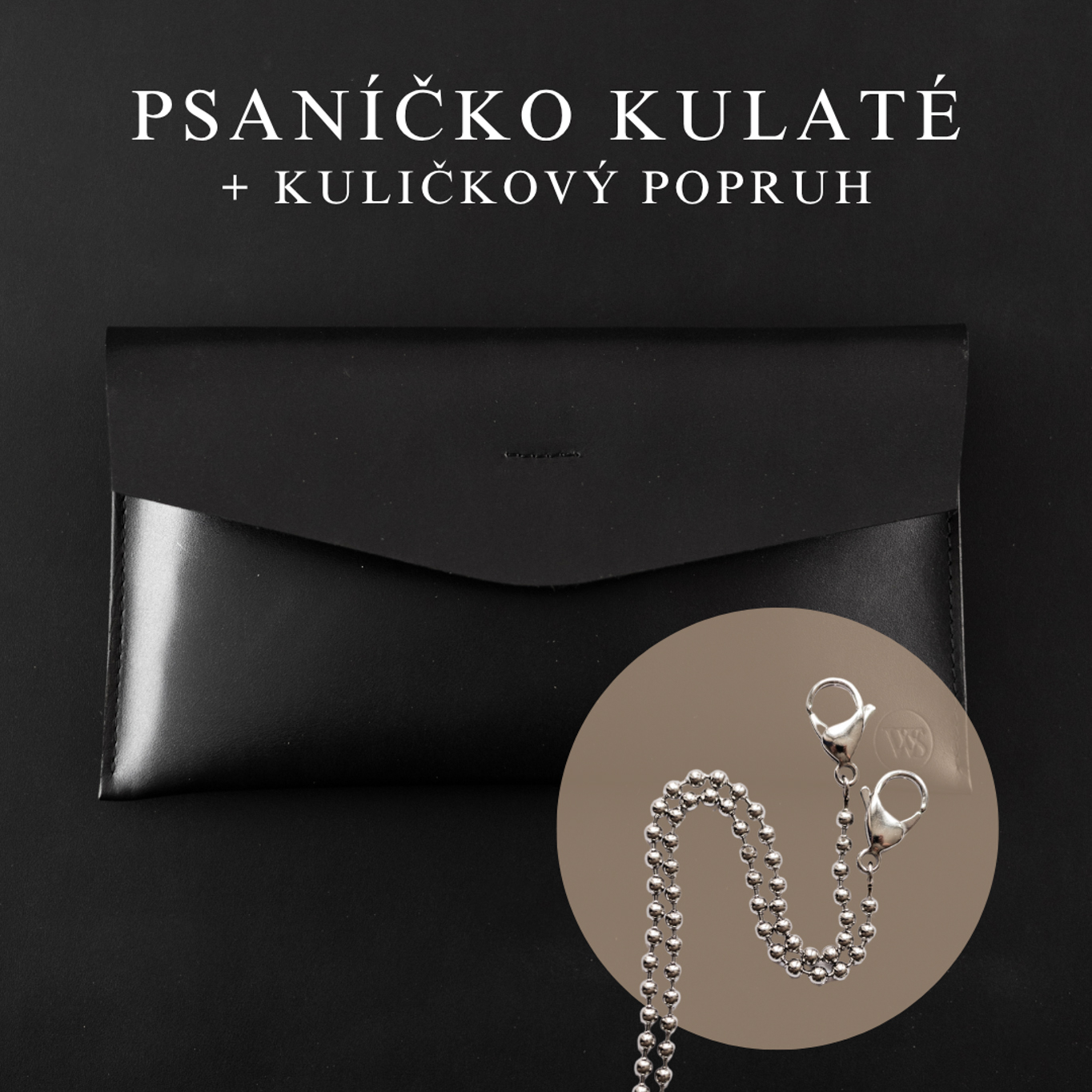 Wood Style Psaníčko Kulaté - Černé Popruh: Kuličkový