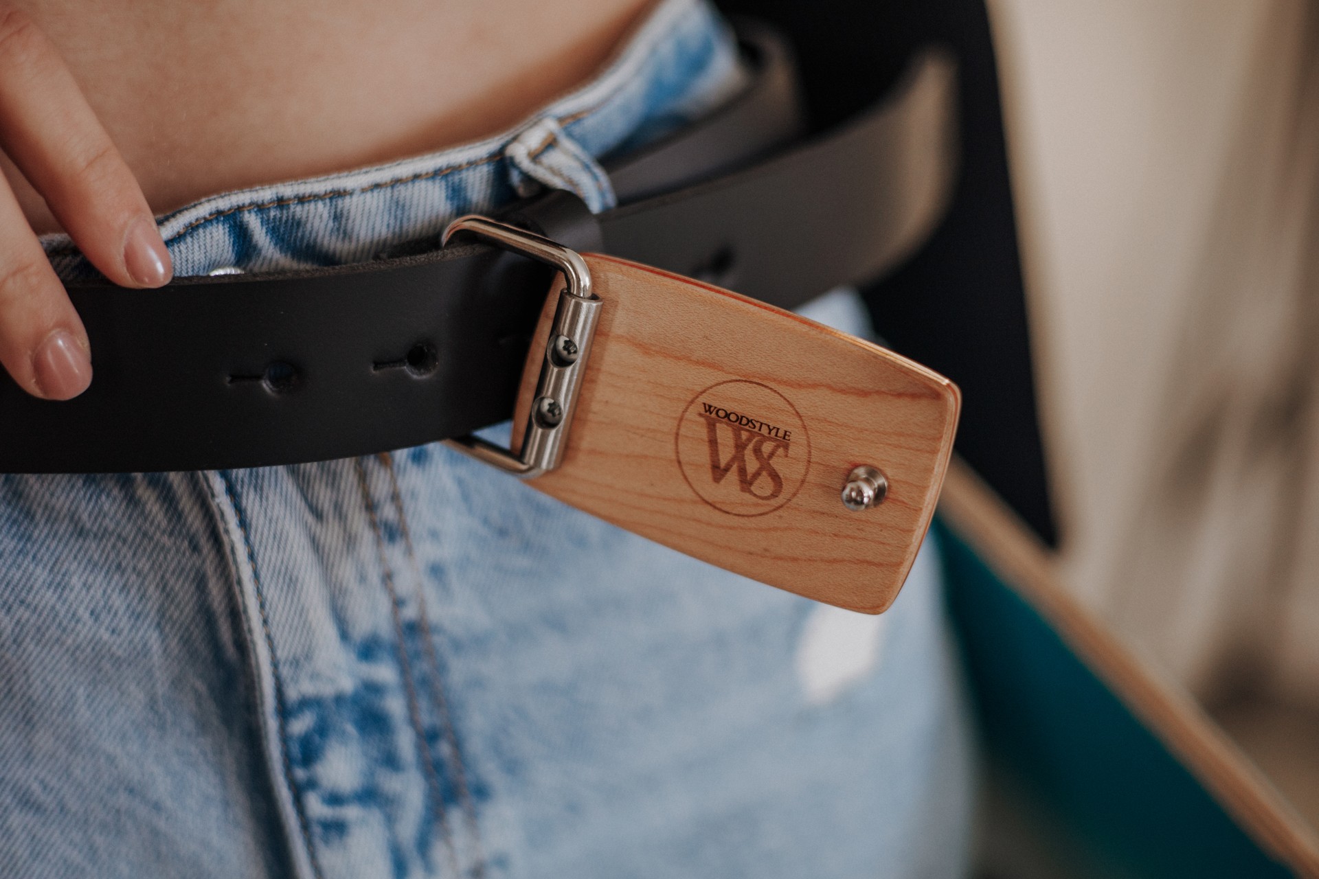 Wood Style Opasek Skejt Kulatý Obvod pasu: 100, Barva kůže: Černá