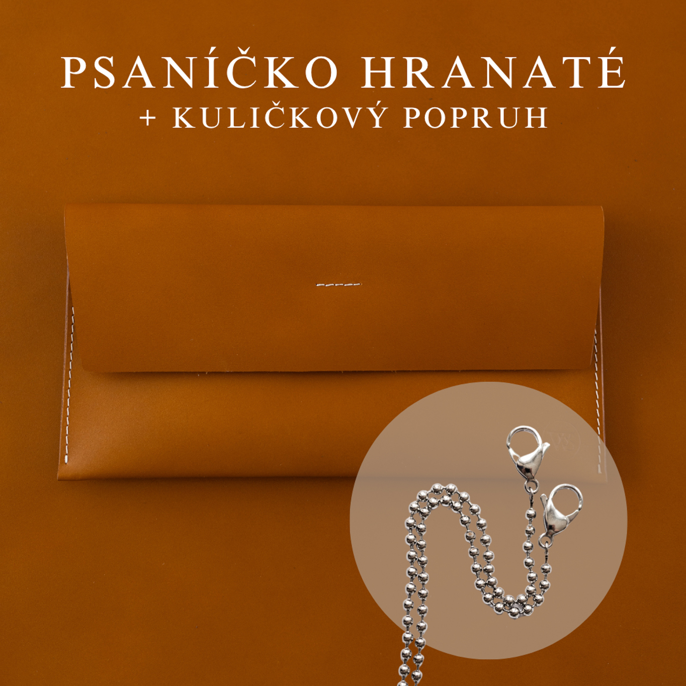 Wood Style Psaníčko Hranaté - Caramel Popruh: Kuličkový