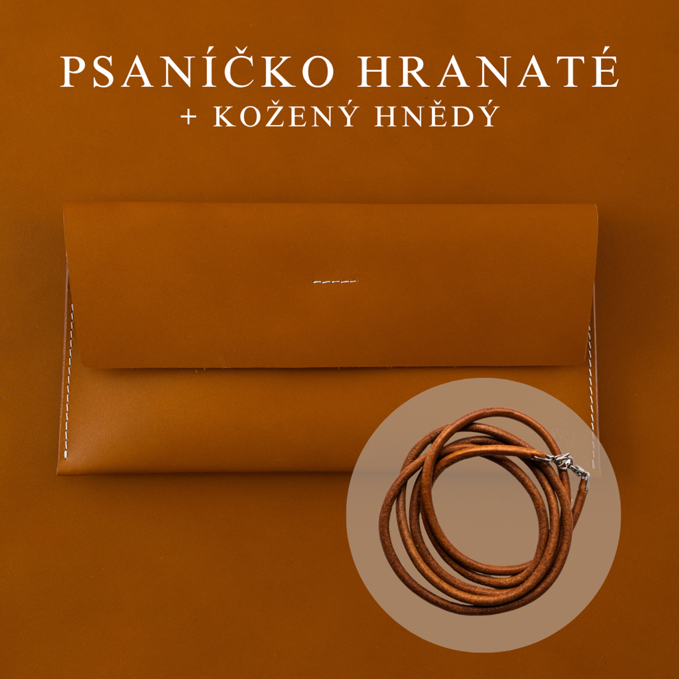 Wood Style Psaníčko Hranaté - Caramel Popruh: Kožený Hnědý