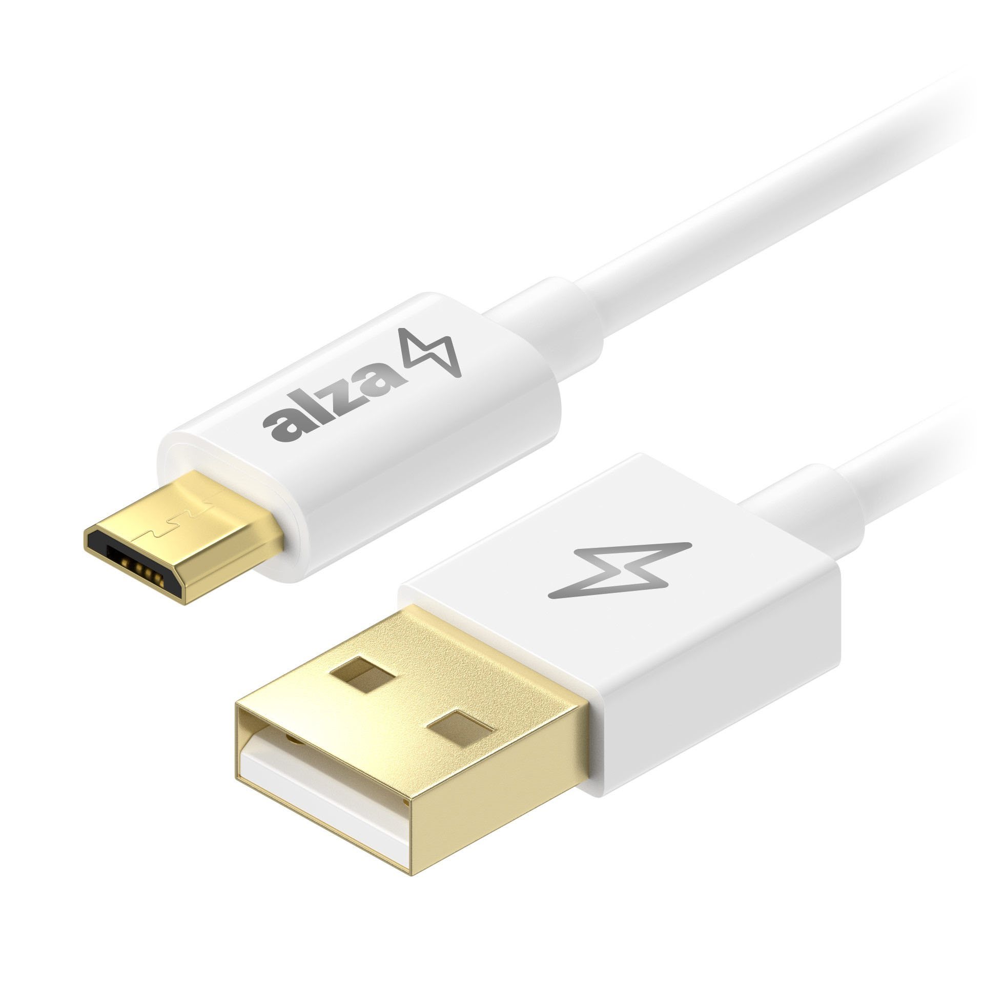 AlzaPower Core USB-A to Micro USB 1m bílý