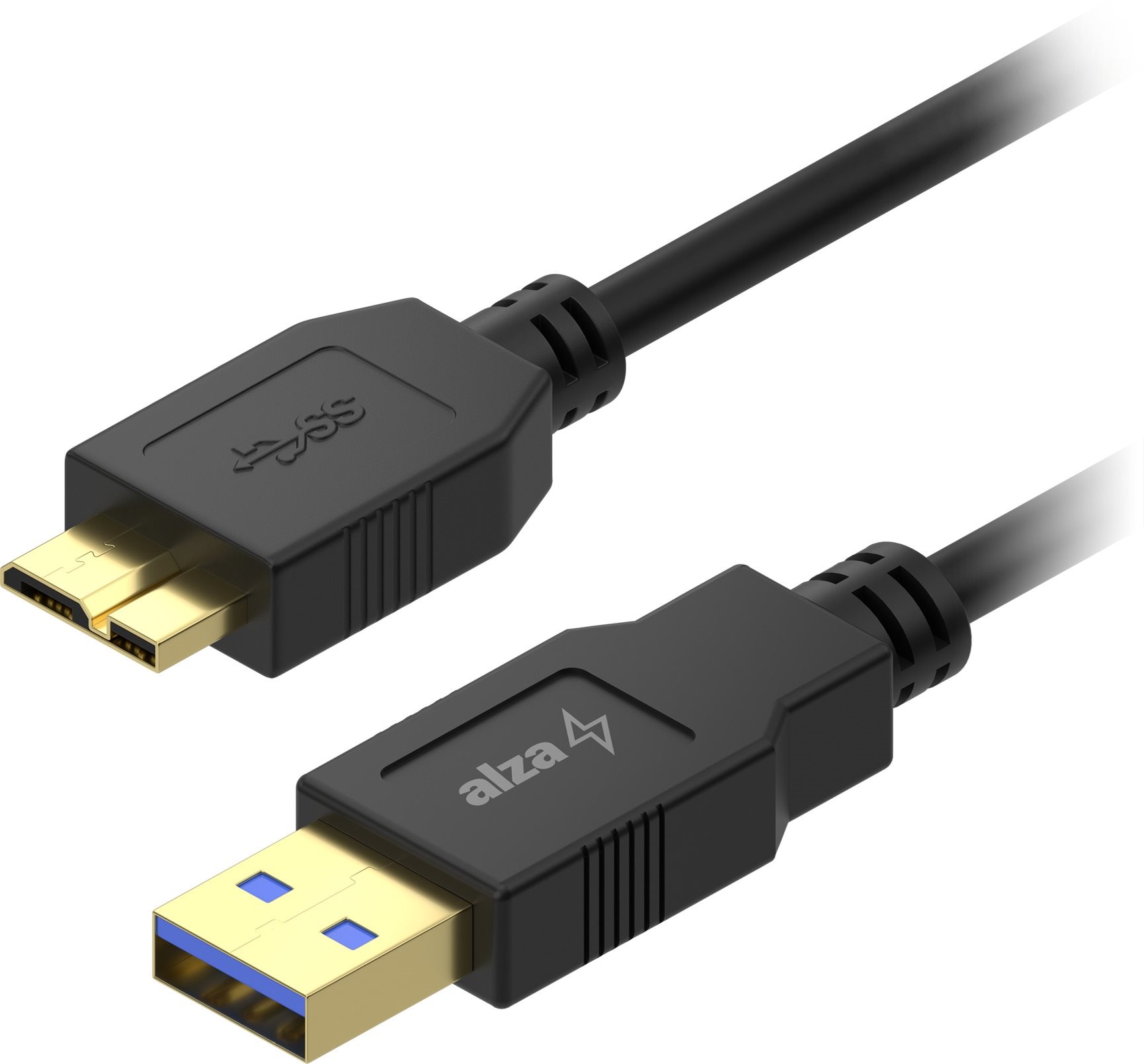 AlzaPower Core USB-A (M) to MicroUSB-B 3.2 Gen 1, 1m - černý
