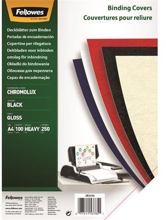 Fellowes Chromo A4 zadní, černý - balení 100 ks