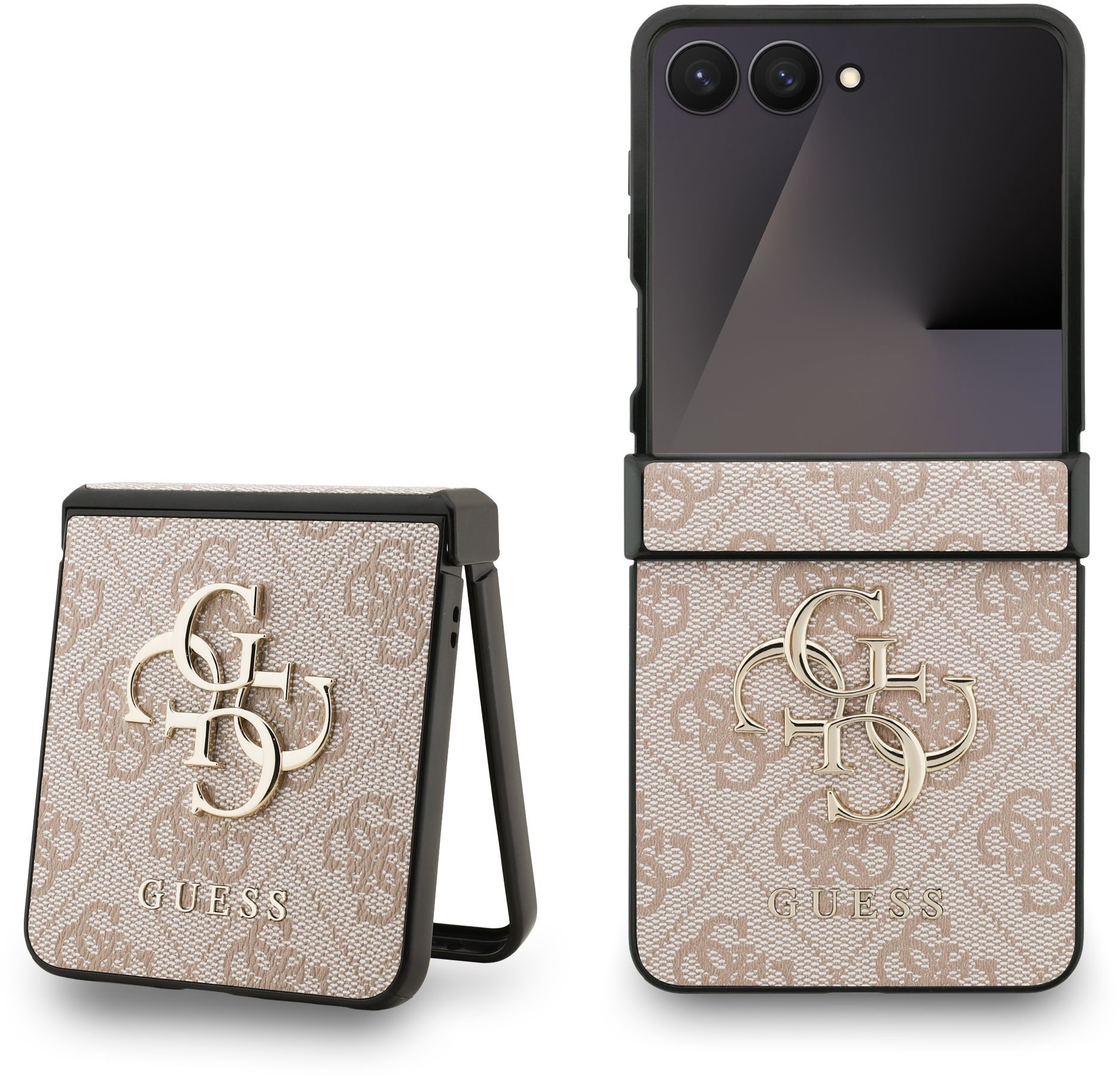 Guess PU 4G Metal Logo Zadní Kryt pro Samsung Galaxy Z Flip 7 Pink