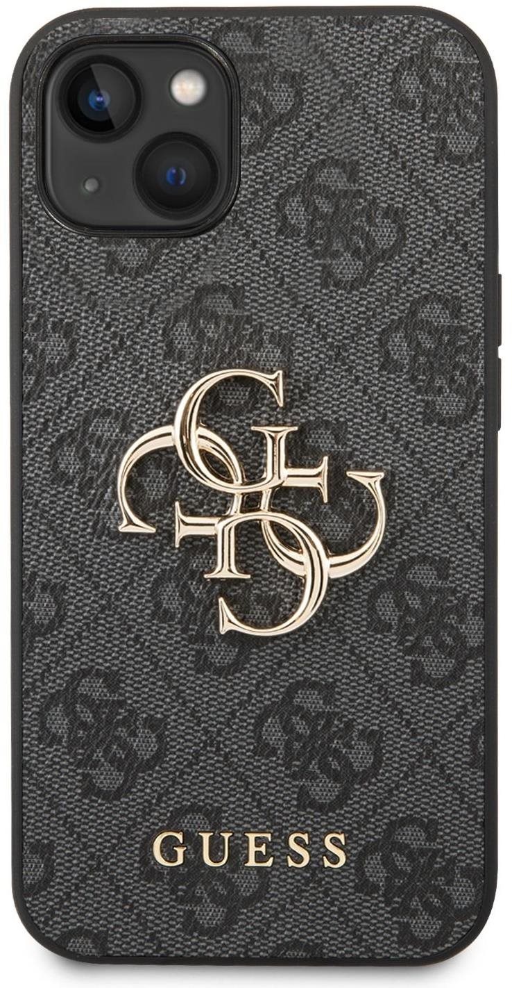 Guess PU 4G Metal Logo Zadní Kryt pro iPhone 14 Grey