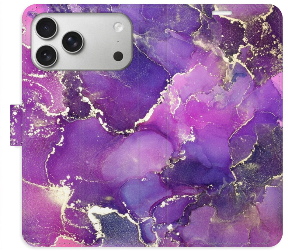 iSaprio Flip pouzdro Purple Marble pro iPhone 17 Pro Max
