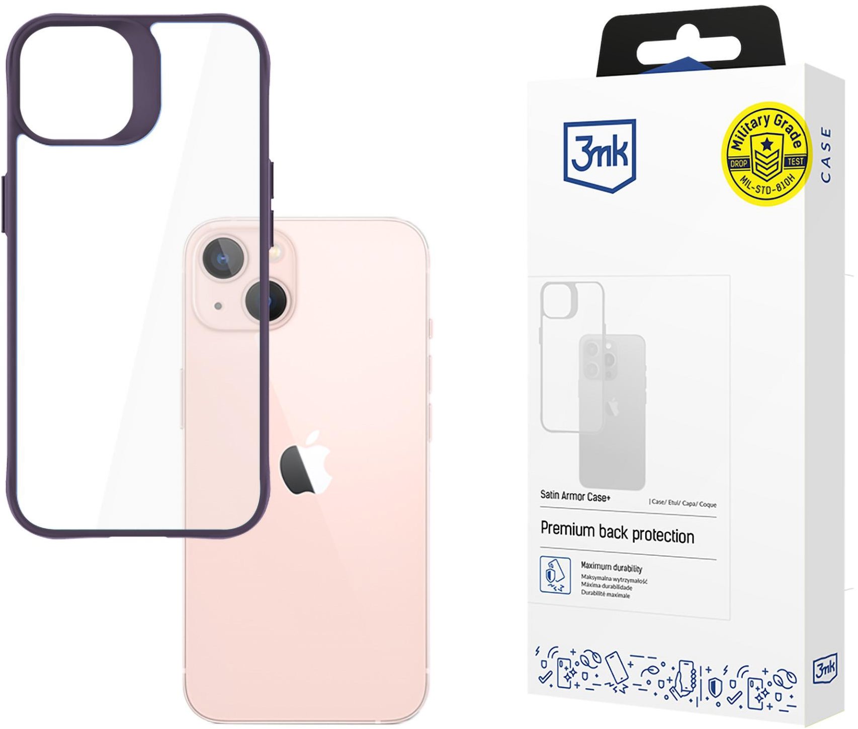 3MK Satin Armor Case+ Purple pro Apple iPhone 14