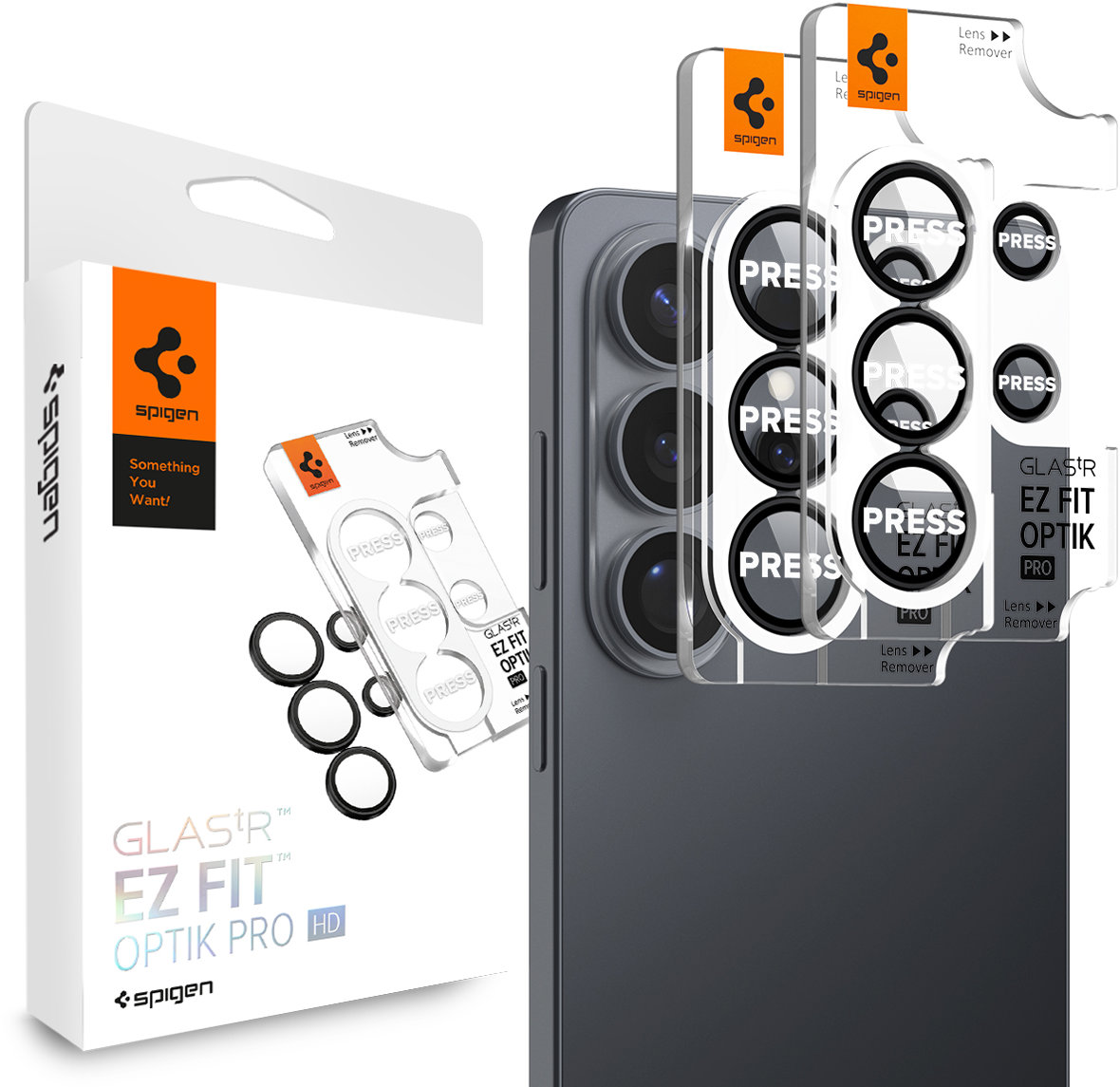 Spigen Glass tR EZ Fit Optik Pro HD 2 Pack Black Samsung Galaxy S26