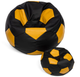 TopKing Sedací vak míč XXXL 100 cm + podnožník XL 35 cm, černo/žlutý
