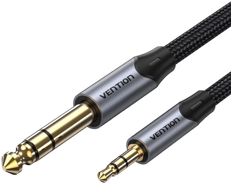 Vention Cotton Braided TRS 3.5mm Male to 6.5mm Male Audio Cable 2m Gray Aluminum Alloy Type