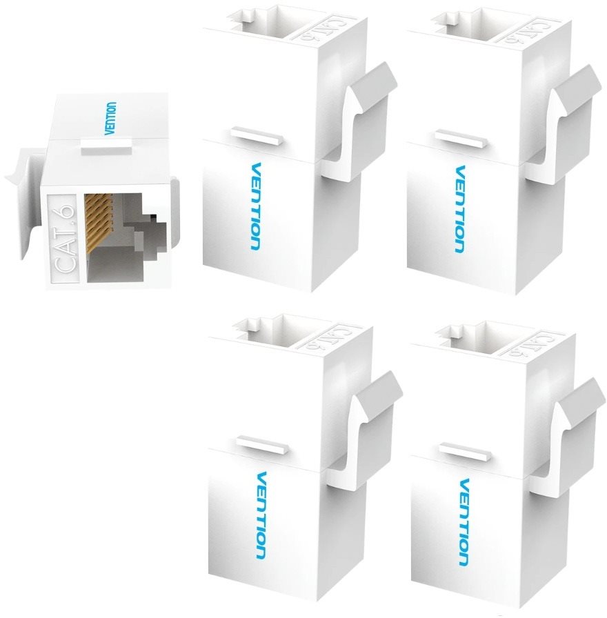 Vention Cat.6 UTP Keystone Jack Coupler 5 Pack White