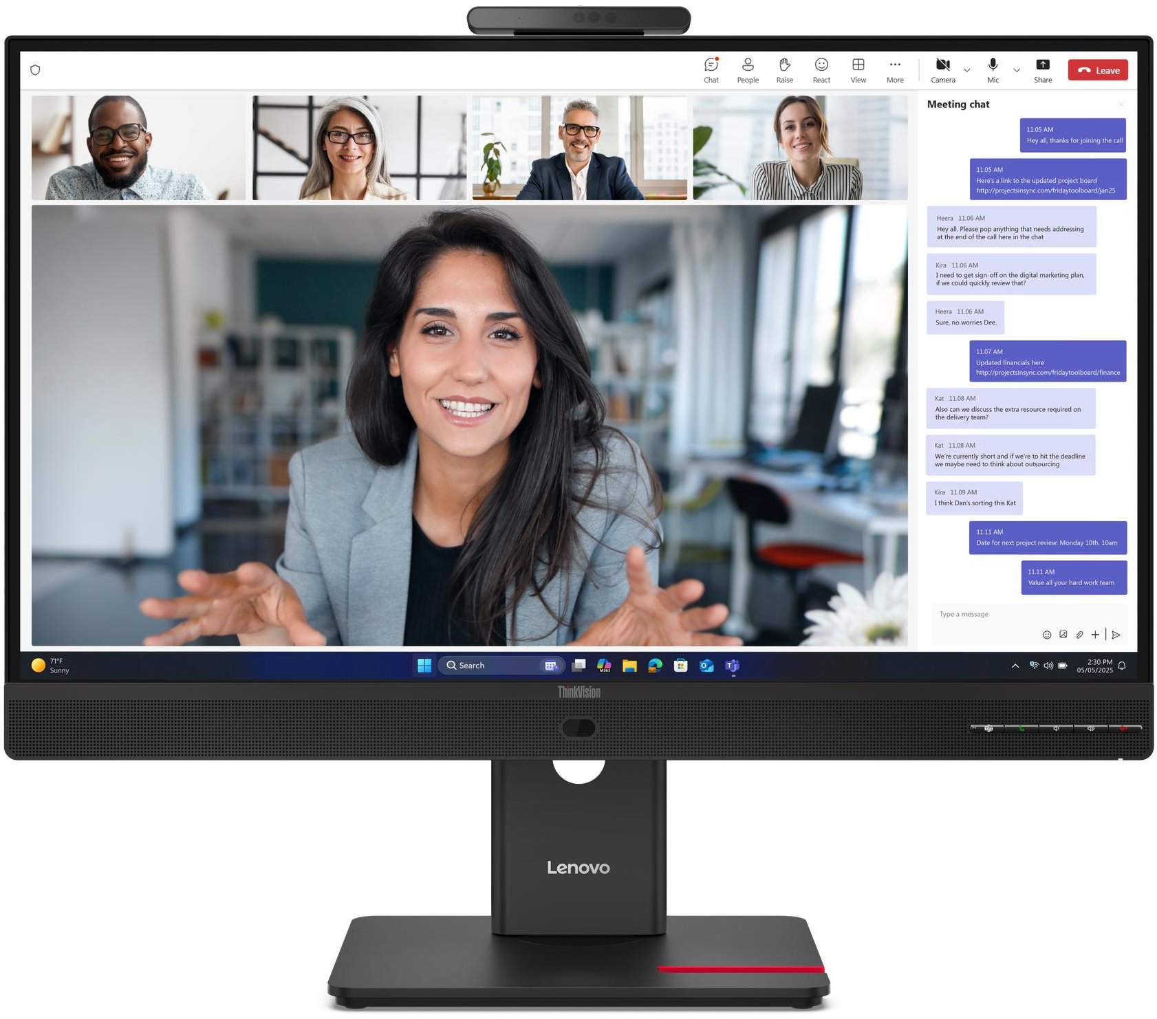 27" Lenovo ThinkVision T27QD-4v