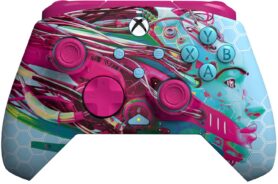 PDP Rematch Glow Wired controler, pro Xbox Series X|S, Xbox One, PC, modro-růžový