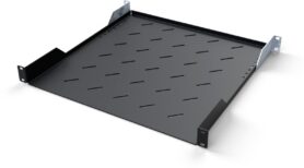 Ctnet 19“ Police s perforací 1U 450 mm, černá