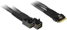 Inter-Tech (SFF-8654 8i) Slim SAS na 2x (SFF-8643) Mini-SAS HD, 0,75m