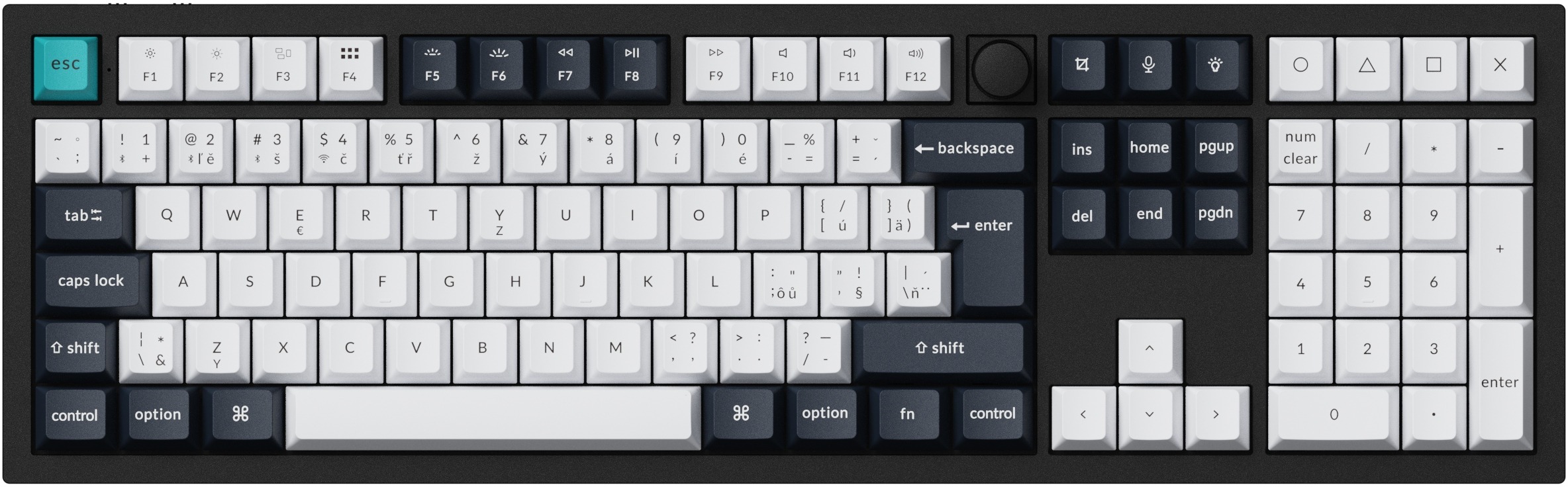 Keychron Q6 Max Swappable RGB Backlight Brown Switch Knob Version - Black, CZ/SK